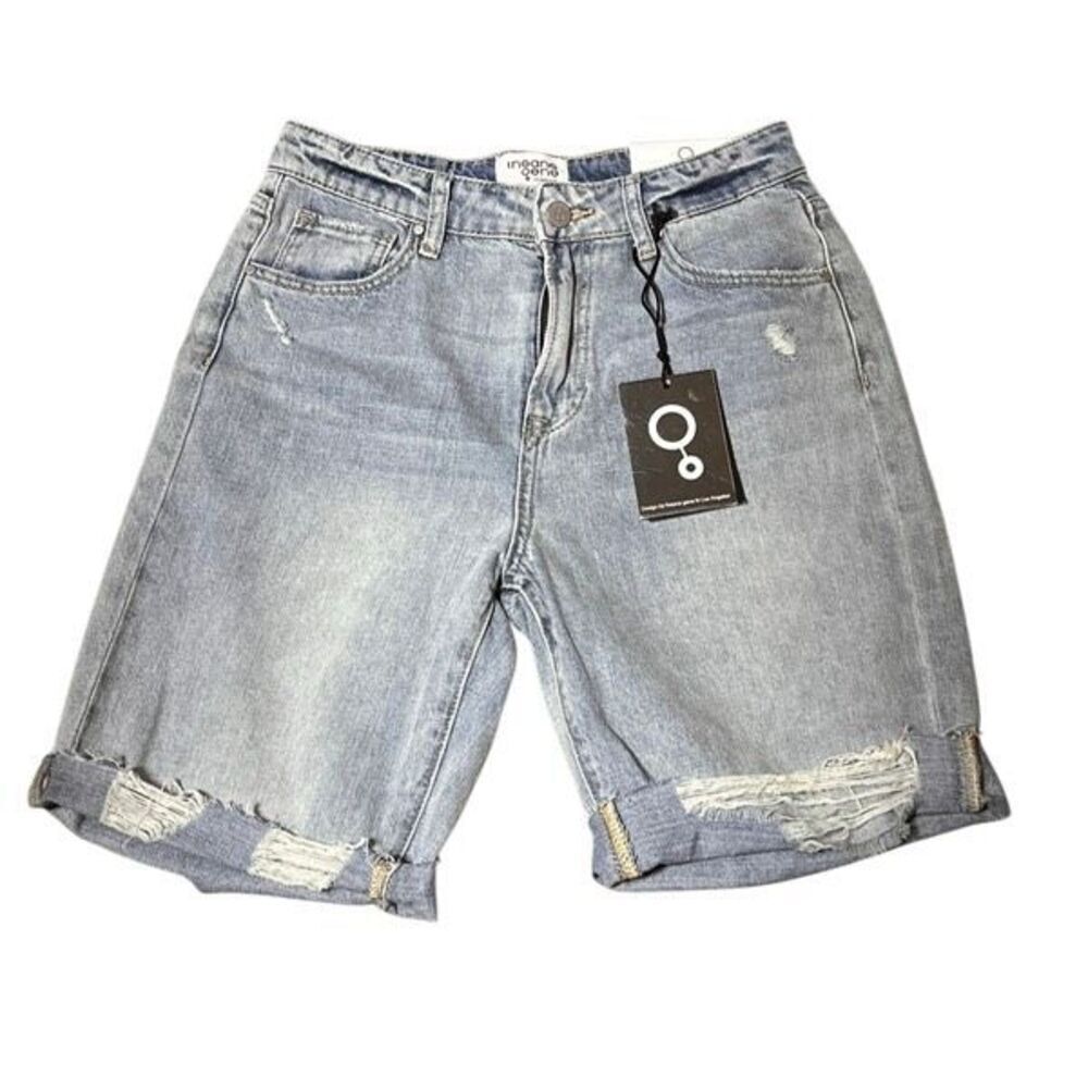 Insane Gene Los Angeles NWT Denim Hi Rise Bermuda Shorts Size M